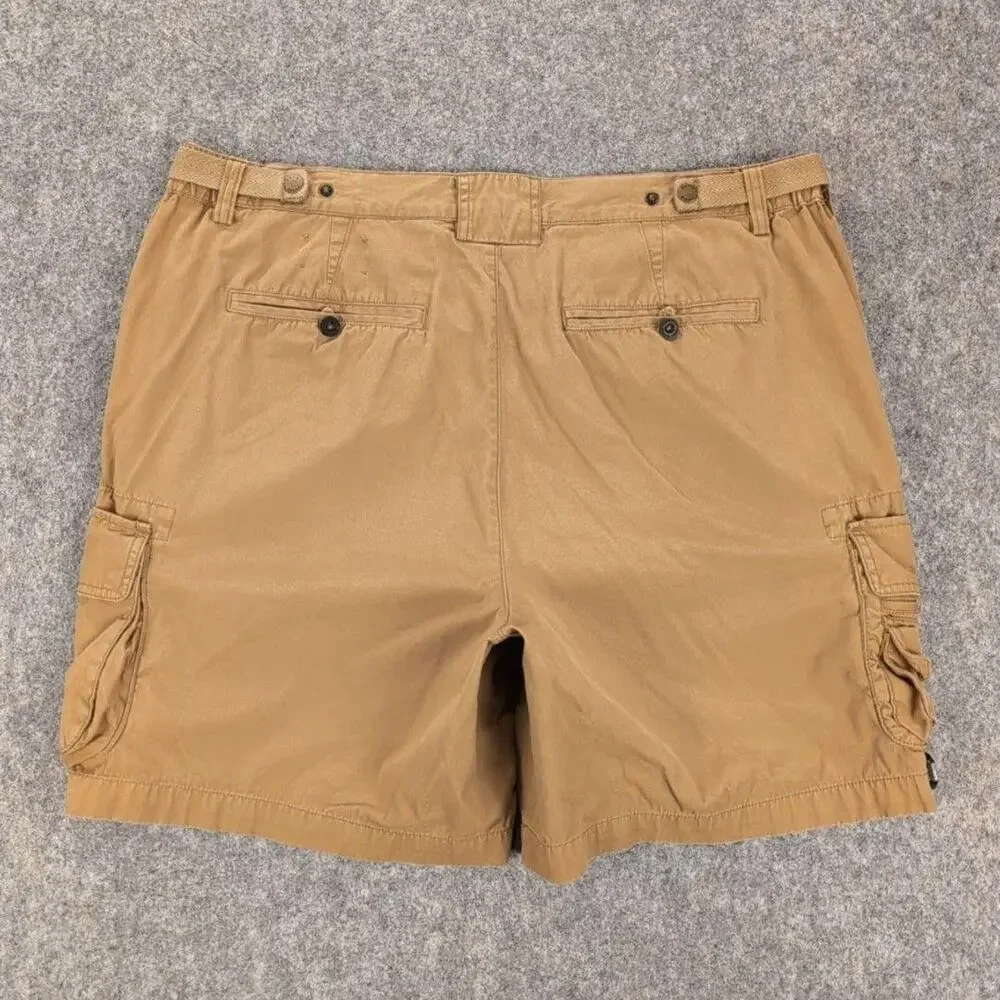 Orvis Shorts Mens 38 Beige Cargo 7 Inch Cotton Adjustable Waist Utility Outdoor